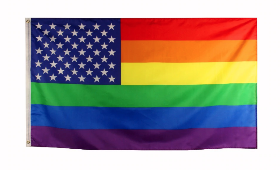 rainbow american flag t shirt